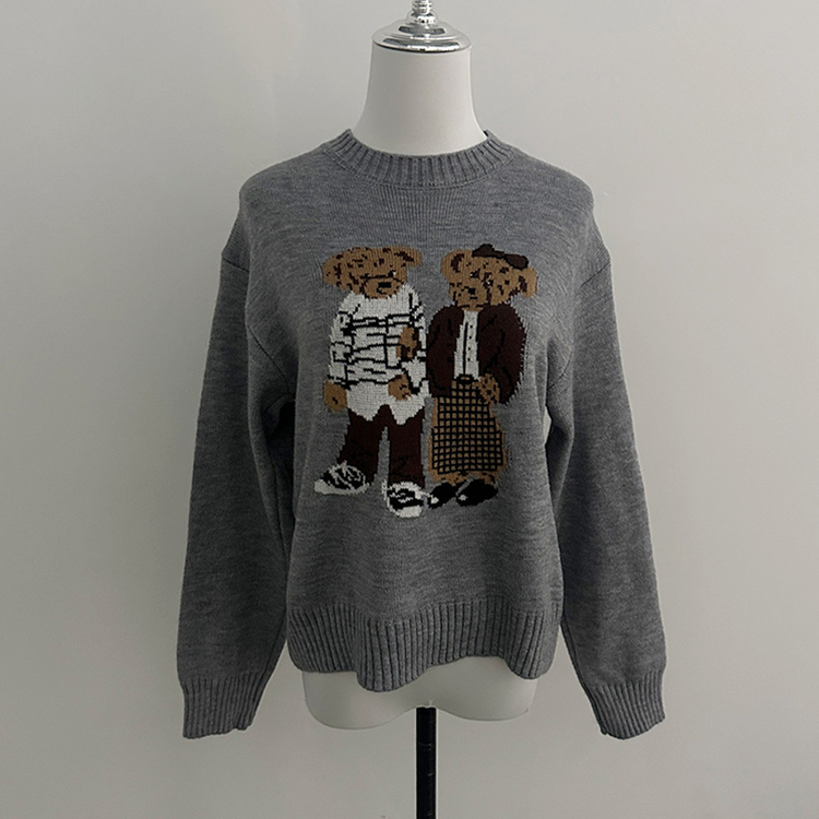 カップルクマラウンドネックニット