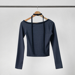 【タイ付き】ワンショルダー長袖Tシャツ