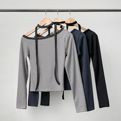 【タイ付き】ワンショルダー長袖Tシャツ