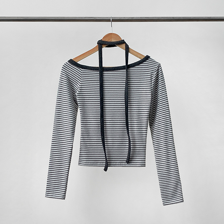 【タイ付き】ワンショルダー長袖Tシャツ