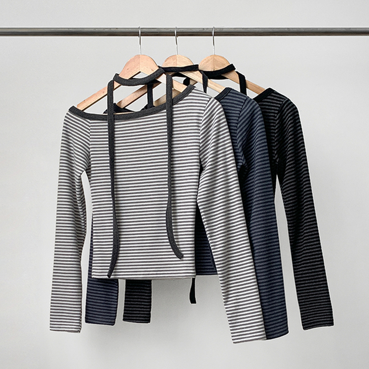 【タイ付き】ワンショルダー長袖Tシャツ