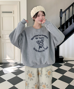 【起毛】ウールトレーナー MELANGE GRAY