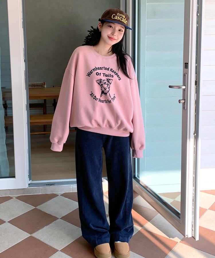 【起毛】ウールトレーナー SOFT PINK