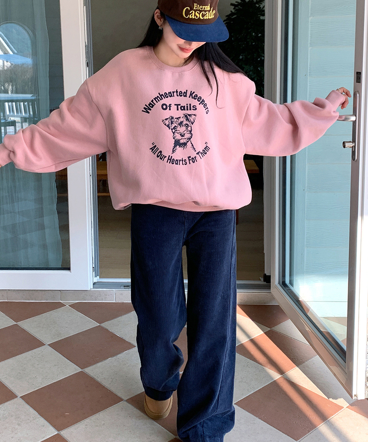 【起毛】ウールトレーナー SOFT PINK