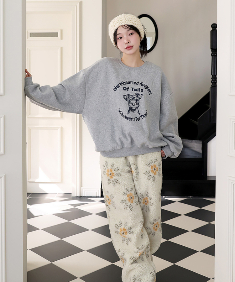 【起毛】ウールトレーナー MELANGE GRAY