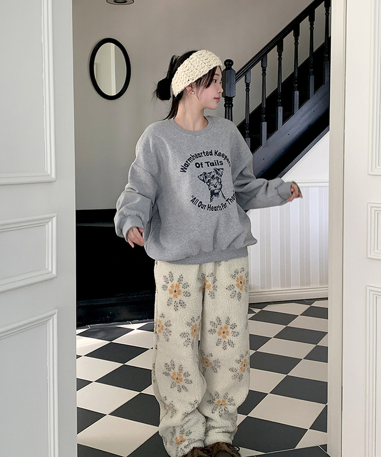 【起毛】ウールトレーナー MELANGE GRAY