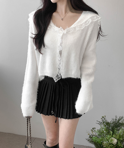 プリーツストリングミニスカート BLACK