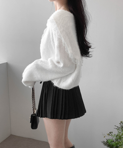 プリーツストリングミニスカート BLACK