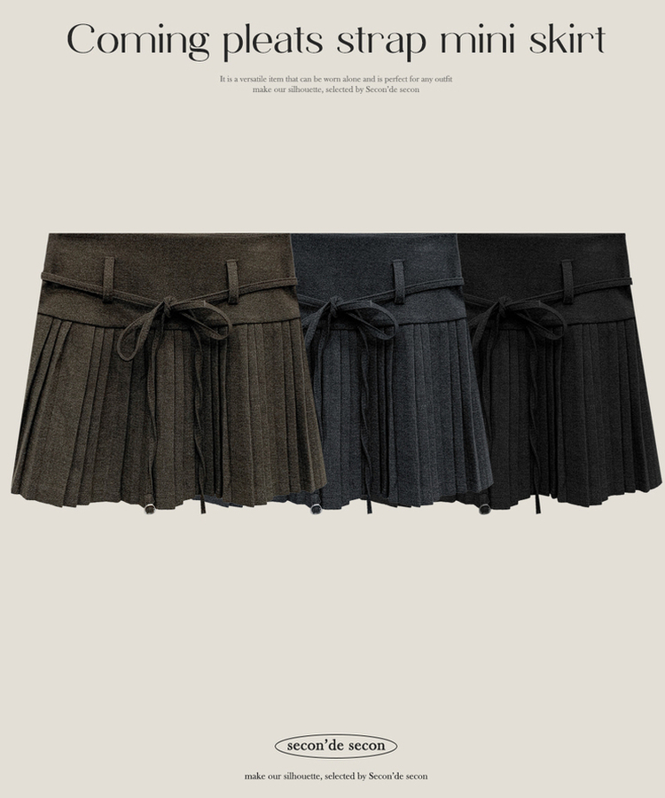 プリーツストリングミニスカート