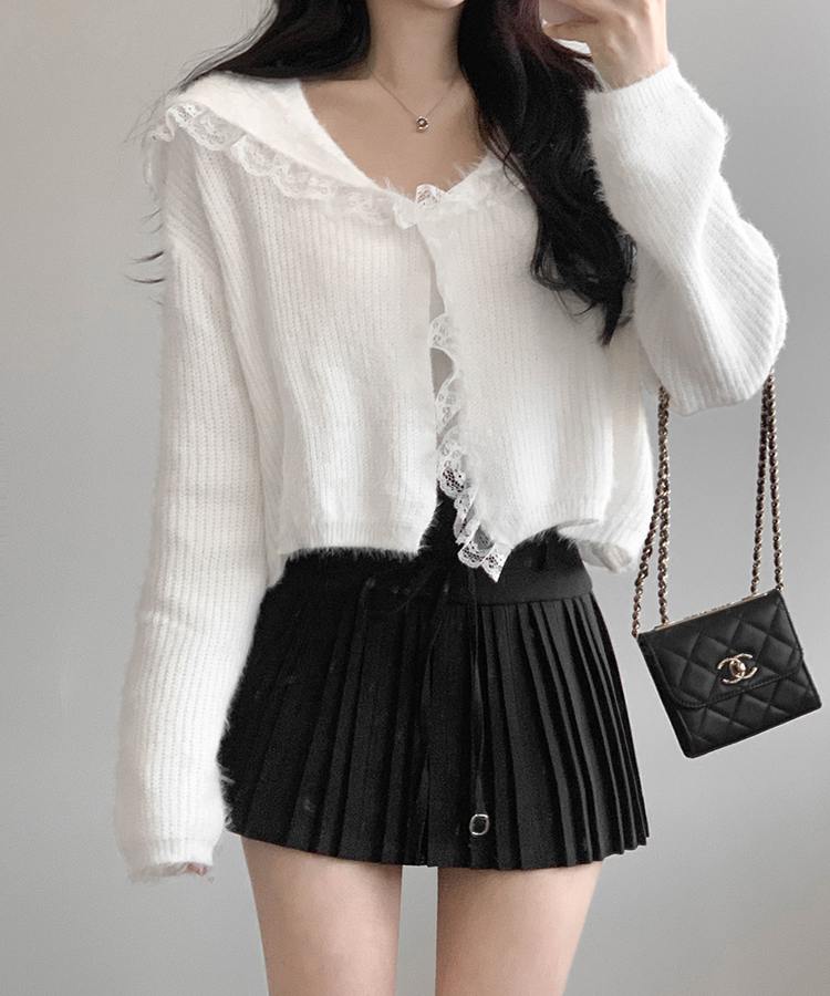 プリーツストリングミニスカート BLACK