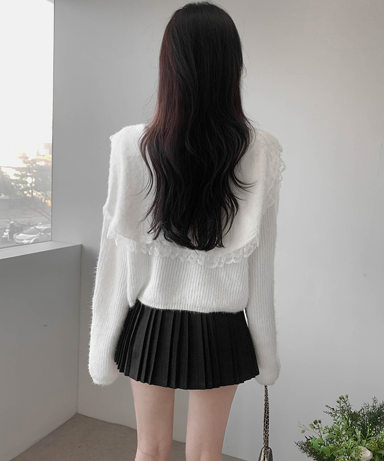 プリーツストリングミニスカート BLACK