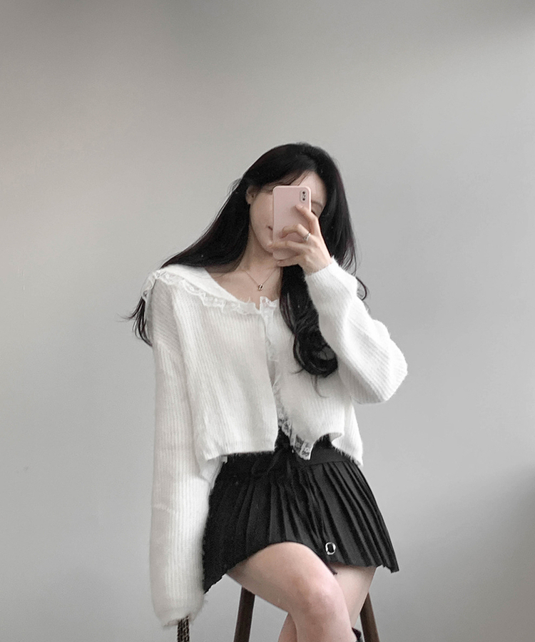 プリーツストリングミニスカート BLACK