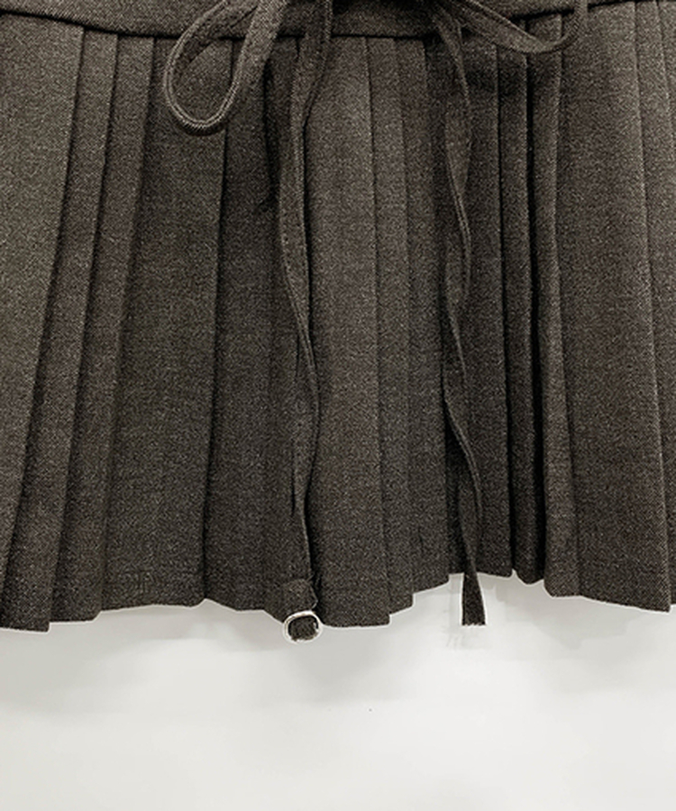 プリーツストリングミニスカート