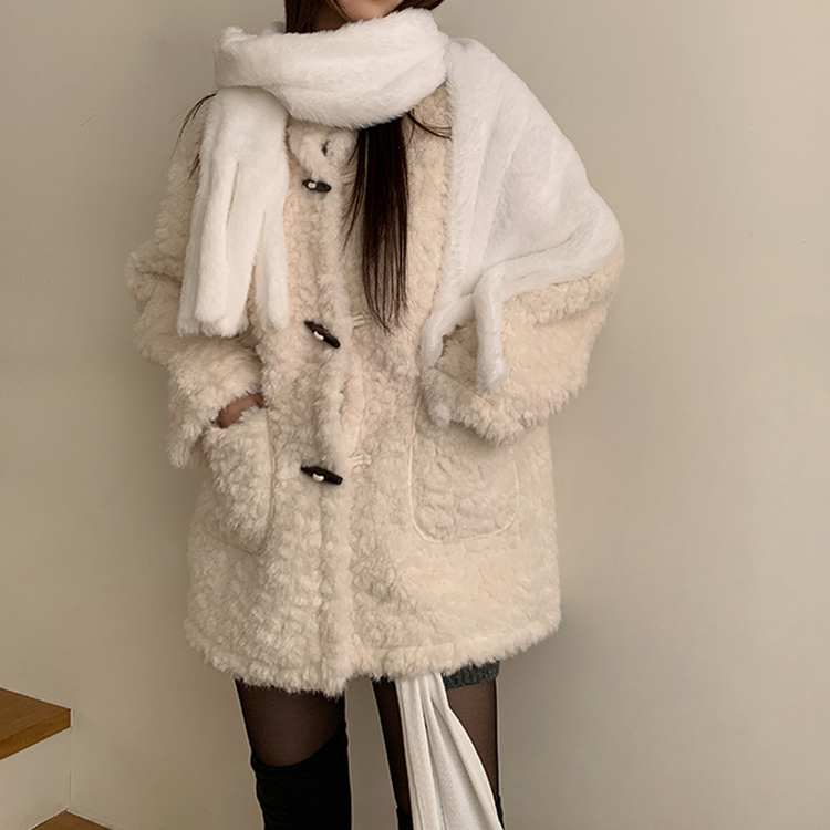 ファーハイネックダッフルコート BEIGE