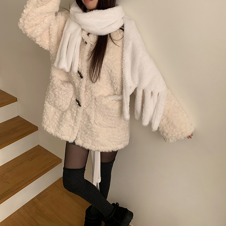 ファーハイネックダッフルコート BEIGE