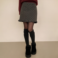 ドットフリルHラインスカート CHARCOAL