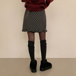 ドットフリルHラインスカート CHARCOAL