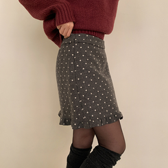 ドットフリルHラインスカート CHARCOAL