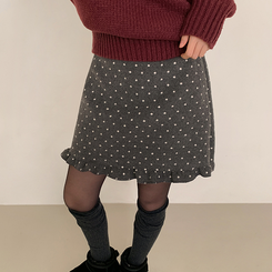 ドットフリルHラインスカート CHARCOAL