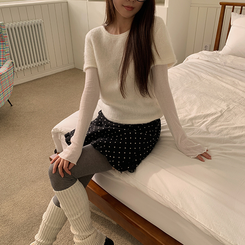 ドットフリルHラインスカート BLACK