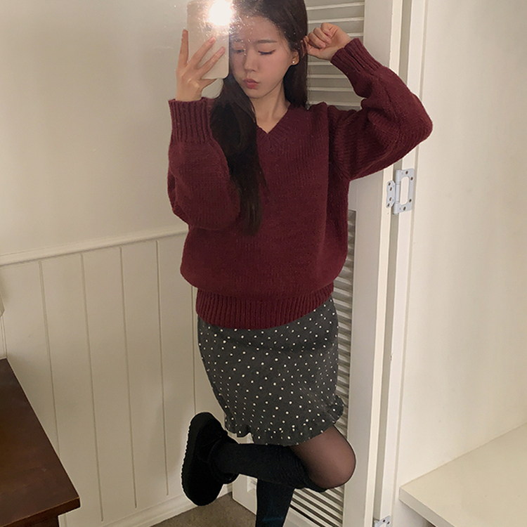 ドットフリルHラインスカート CHARCOAL