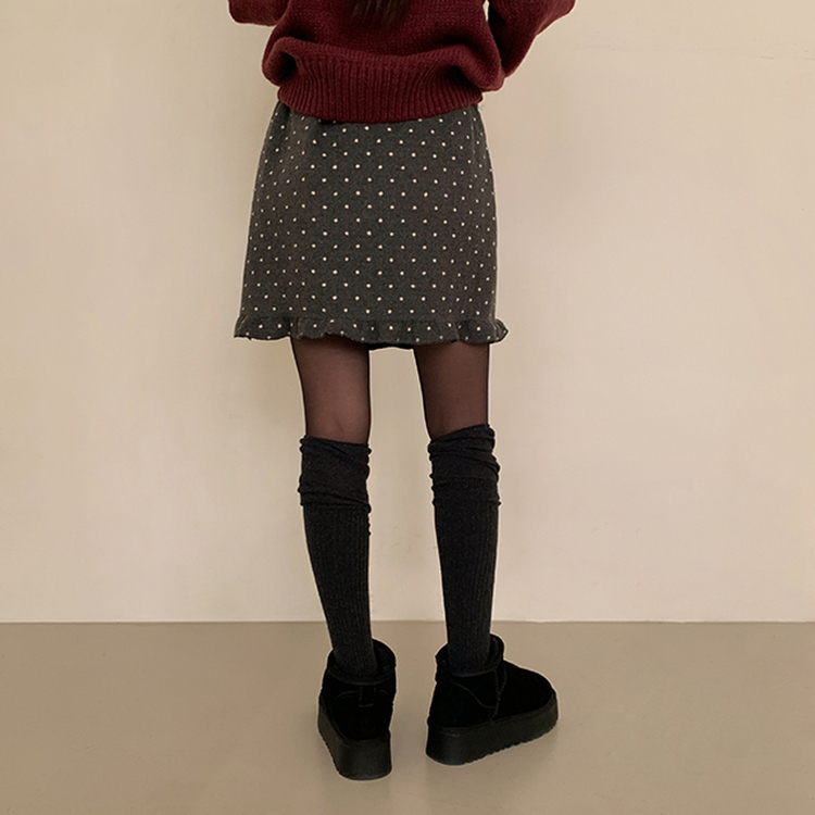 ドットフリルHラインスカート CHARCOAL