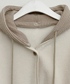 フードウールフリースポケットショートジャケット