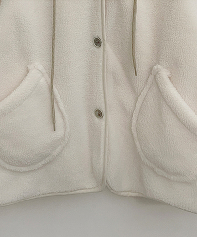 フードウールフリースポケットショートジャケット