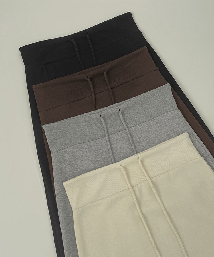 【起毛】ローライズリブマキシロングスカート