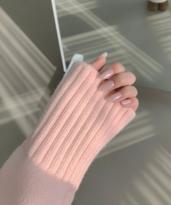 厚手ポンポンハイネックスリムニットダウン PINK