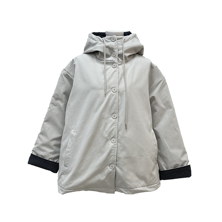 ハイネックチェックキルティングダウンジャンパー