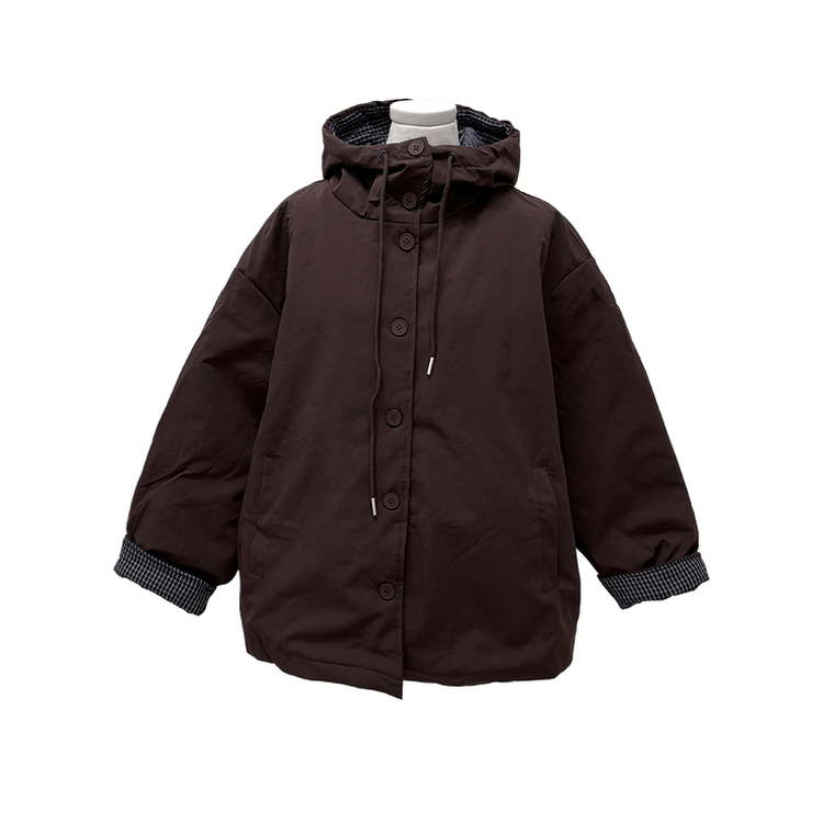 ハイネックチェックキルティングダウンジャンパー