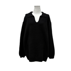 ウールVネックニットミニワンピース