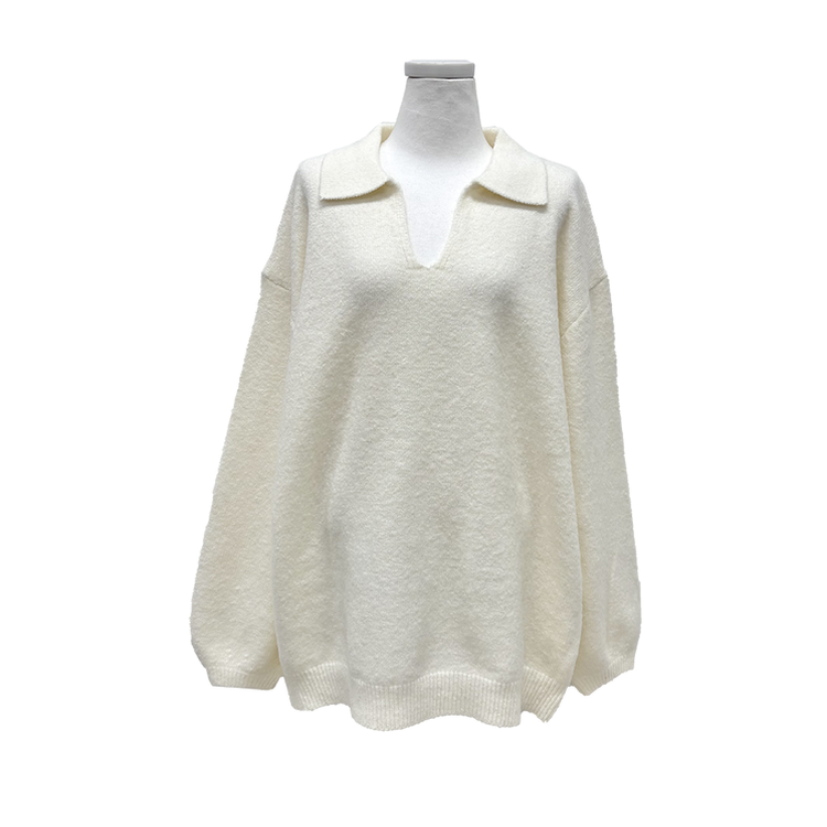 ウールVネックニットミニワンピース