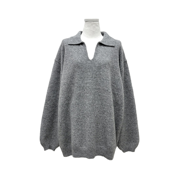 ウールVネックニットミニワンピース