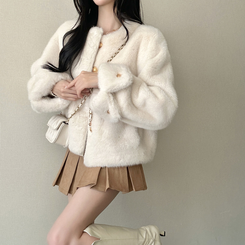 ゴールドツイードファージャケット WHITE