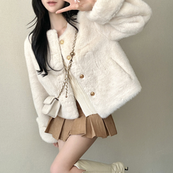 ゴールドツイードファージャケット WHITE