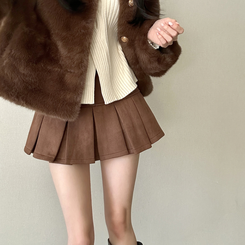 ゴールドツイードファージャケット BROWN