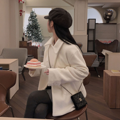 ふわふわルーズフィットダブルハーフコート WHITE