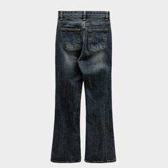 【起毛】スリムセミブーツカットデニムパンツ