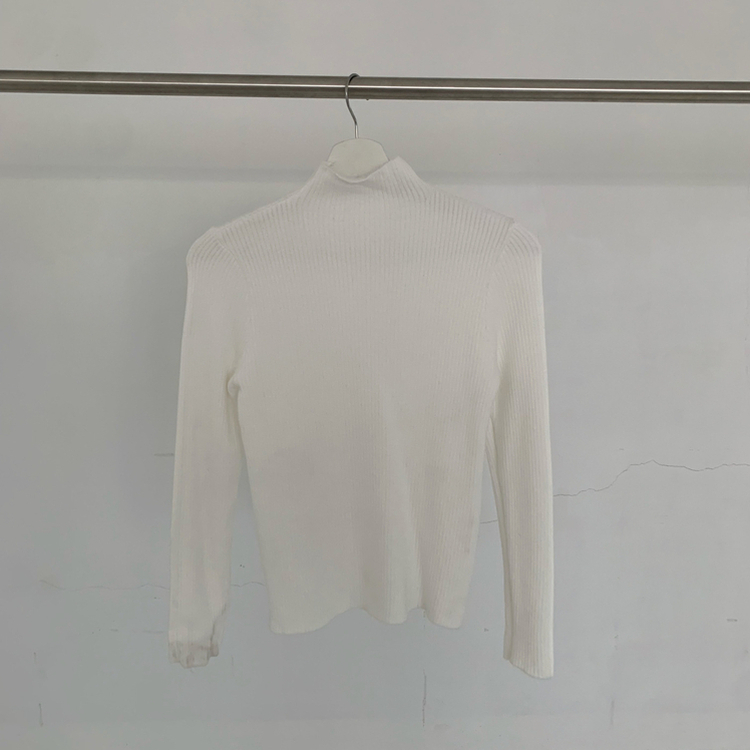 【起毛】リブミンクタートルネック長袖Tシャツ