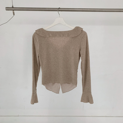 フリルシャーリング長袖Tシャツ