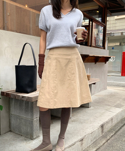 モーメントVネック半袖ニット(8color) LIGHT BLUE