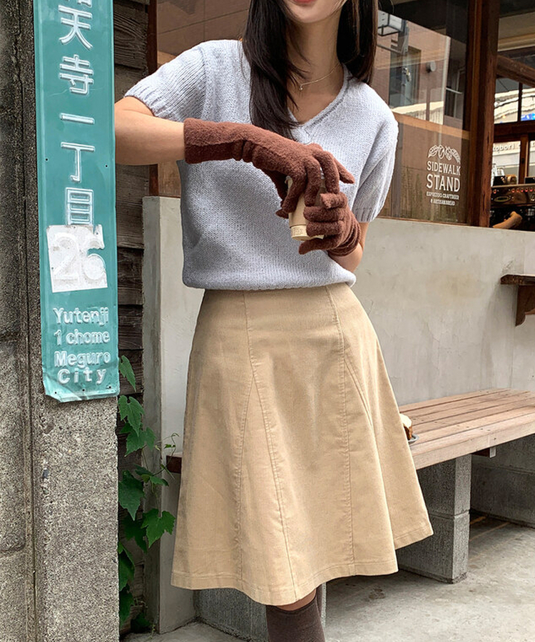 モーメントVネック半袖ニット(8color) LIGHT BLUE