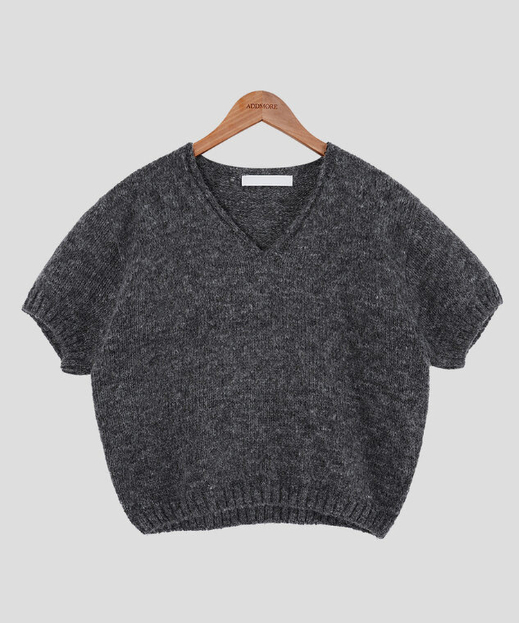 モーメントVネック半袖ニット(8color)