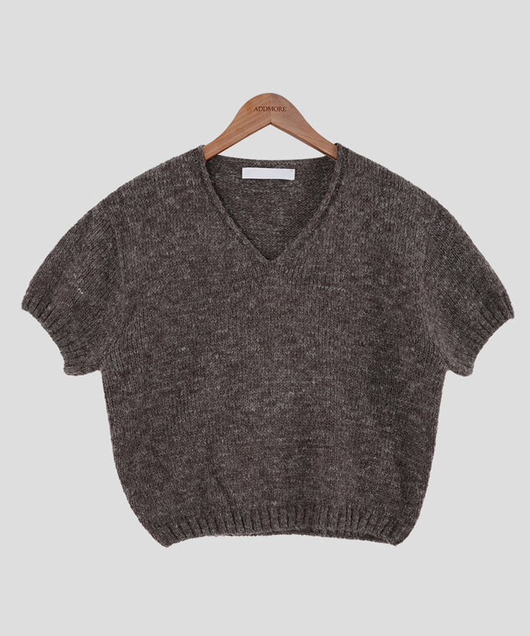モーメントVネック半袖ニット(8color)