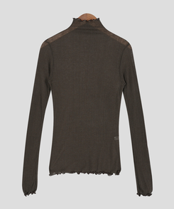 ハイシースルーリブTシャツ