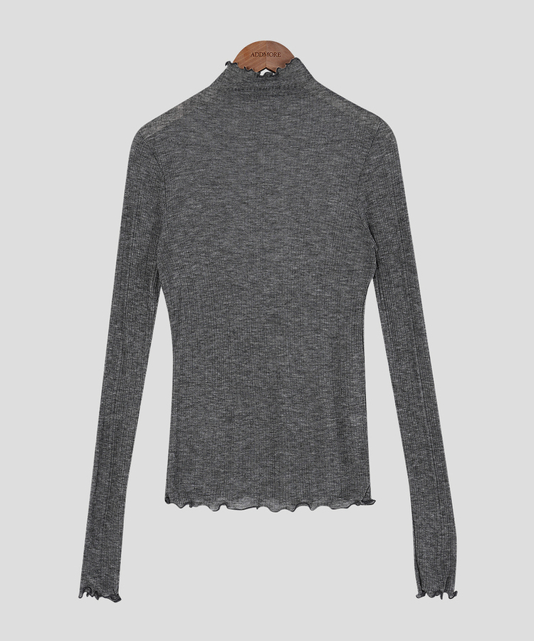 ハイシースルーリブTシャツ