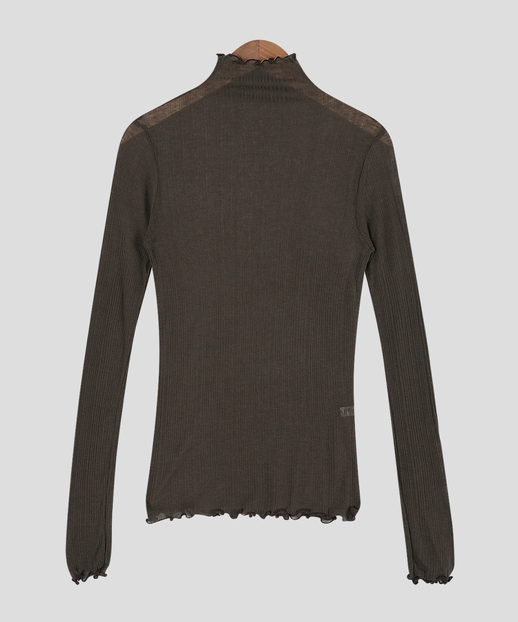 ハイシースルーリブTシャツ