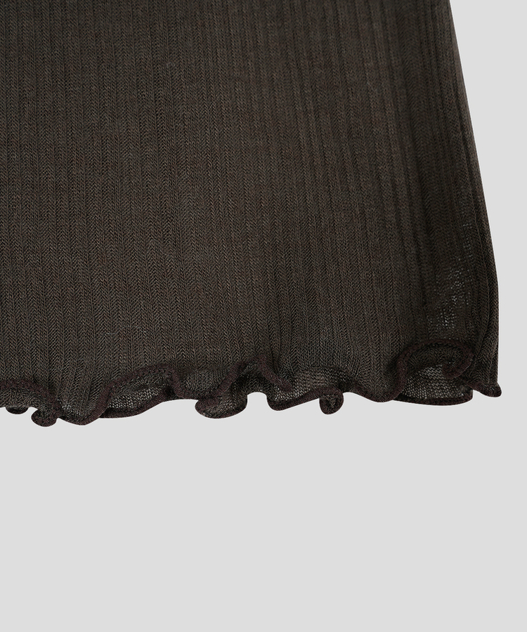 ハイシースルーリブTシャツ